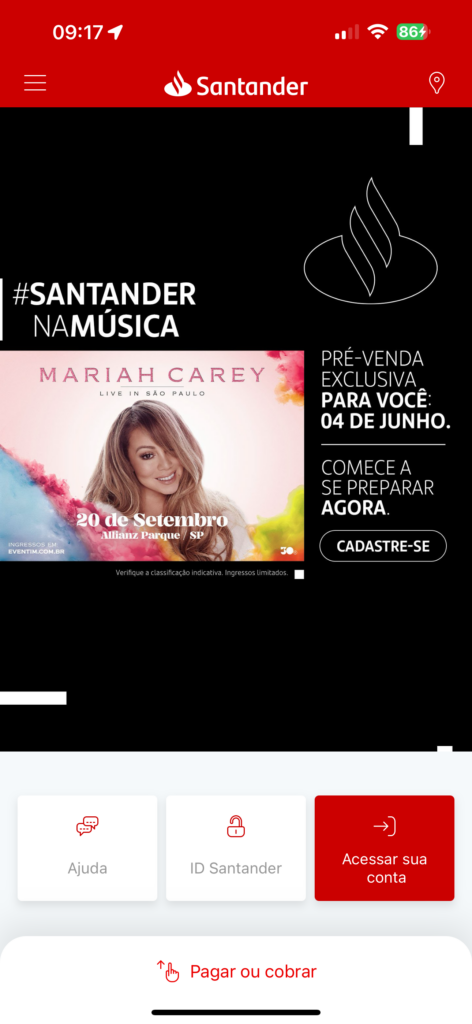 app santander cadastro mariah carey