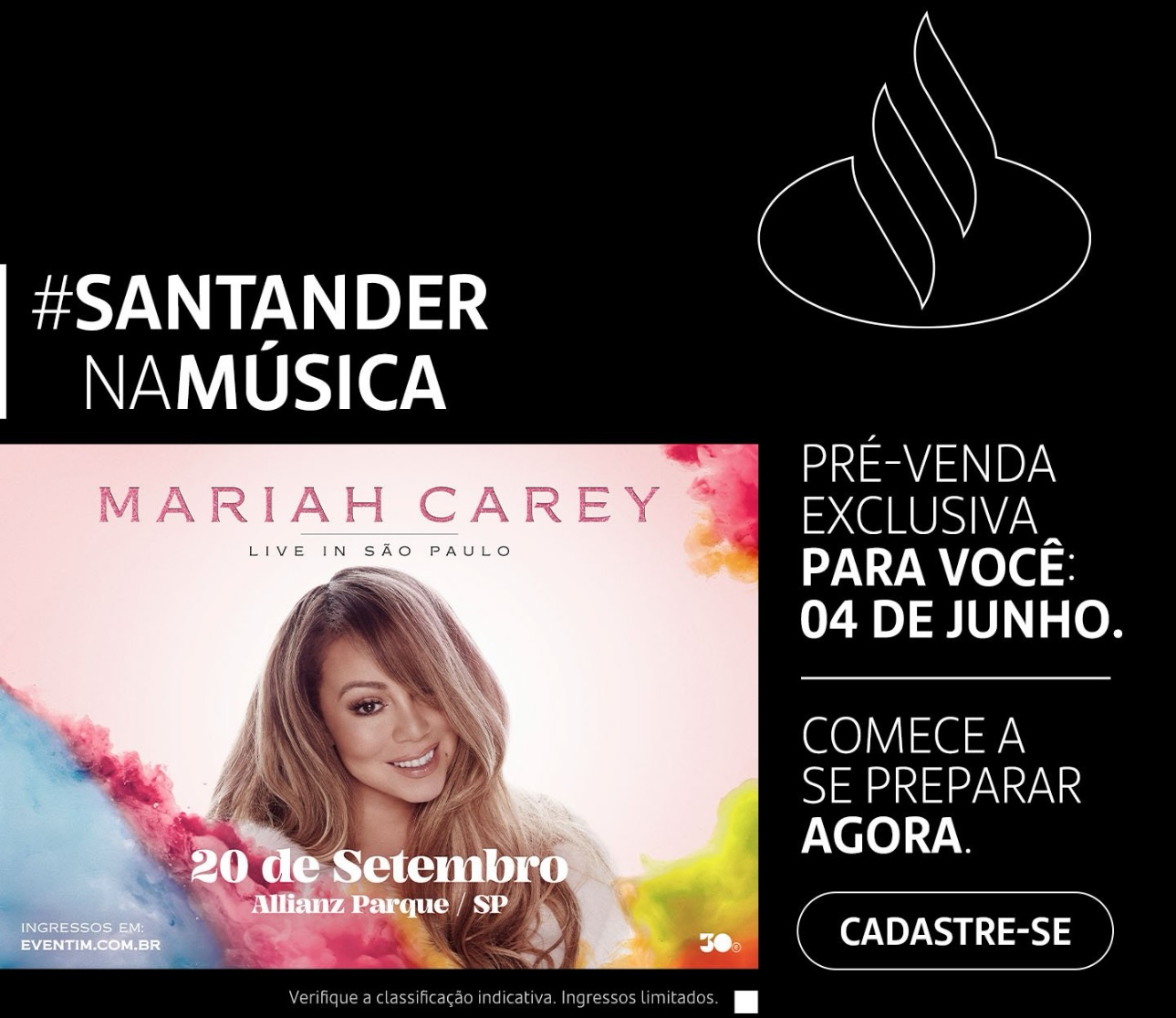 Faça seu pré-cadastro para a venda de ingressos do show da Mariah Carey no Brasil