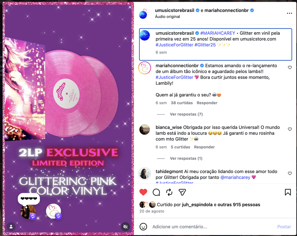 Mariah Carey divulga produtos de Glitter usando colar de US$ 1,55 milhão 2 Post Mariah Connection Universal Music Lancamento Glitter 25anos