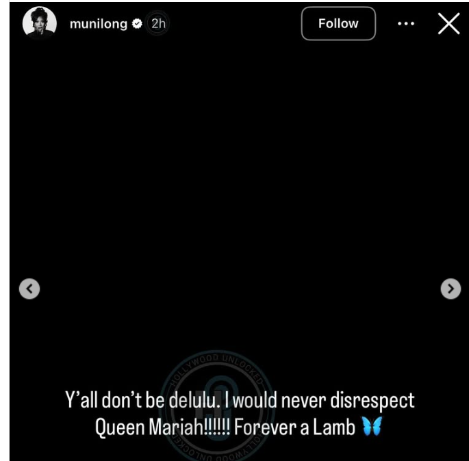 Muni Long nega ter alfinetado Mariah Carey em suas últimas postagens no Instagram 2 muni long mariah carey muni long delulu muni long mariah carey